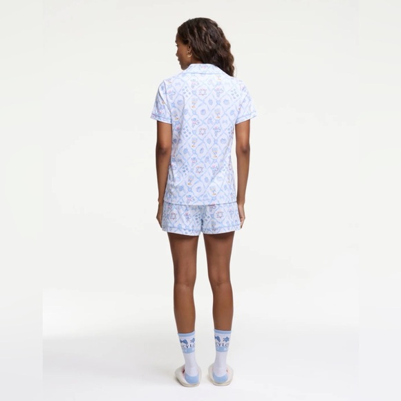 LoveShackFancy x Roller Rabbit Starry Nights Lattice Polo Pajamas - Picture 4 of 12